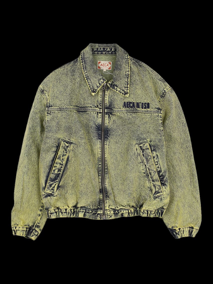 [남성]빈티지 청 카라 집업 자켓