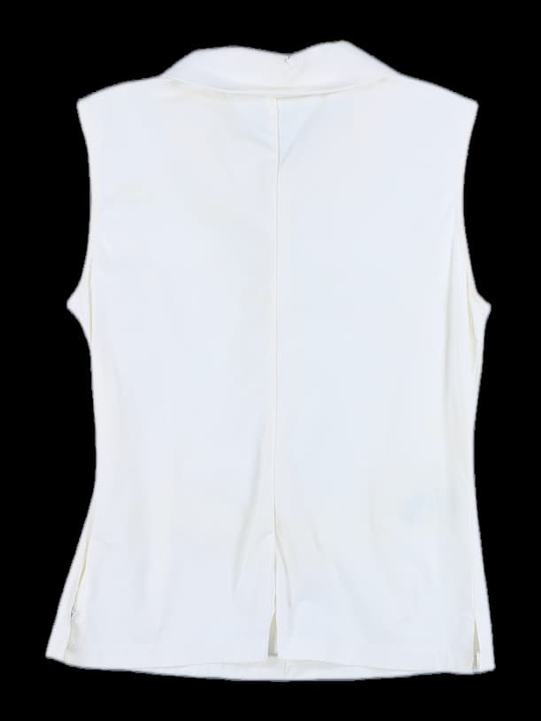 카라 집업 슬리브리스 티셔츠