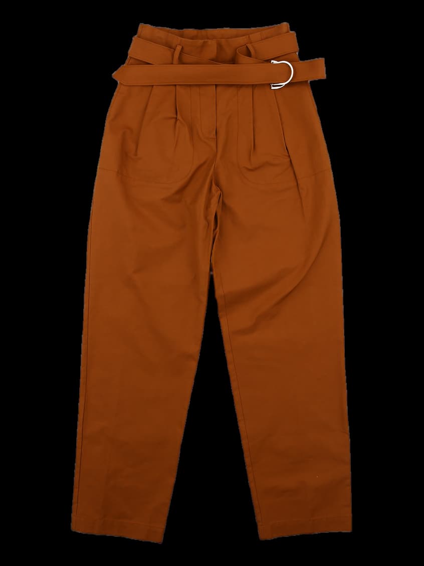 벨티드 핀턱 팬츠