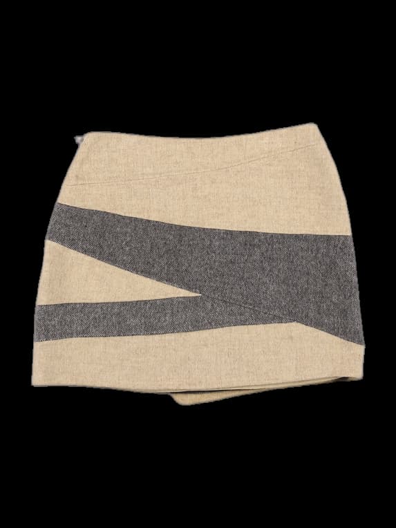 울 배색 스커트