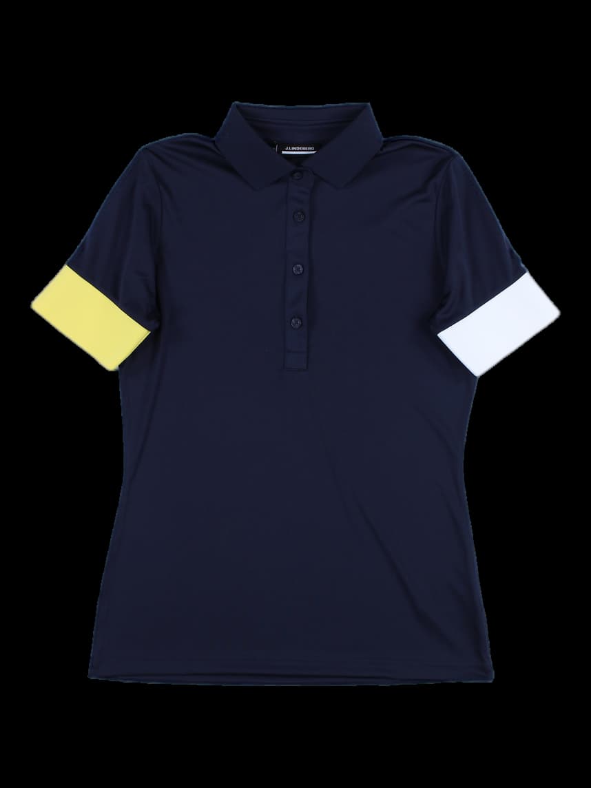 컬러 포인트 반팔 카라 티