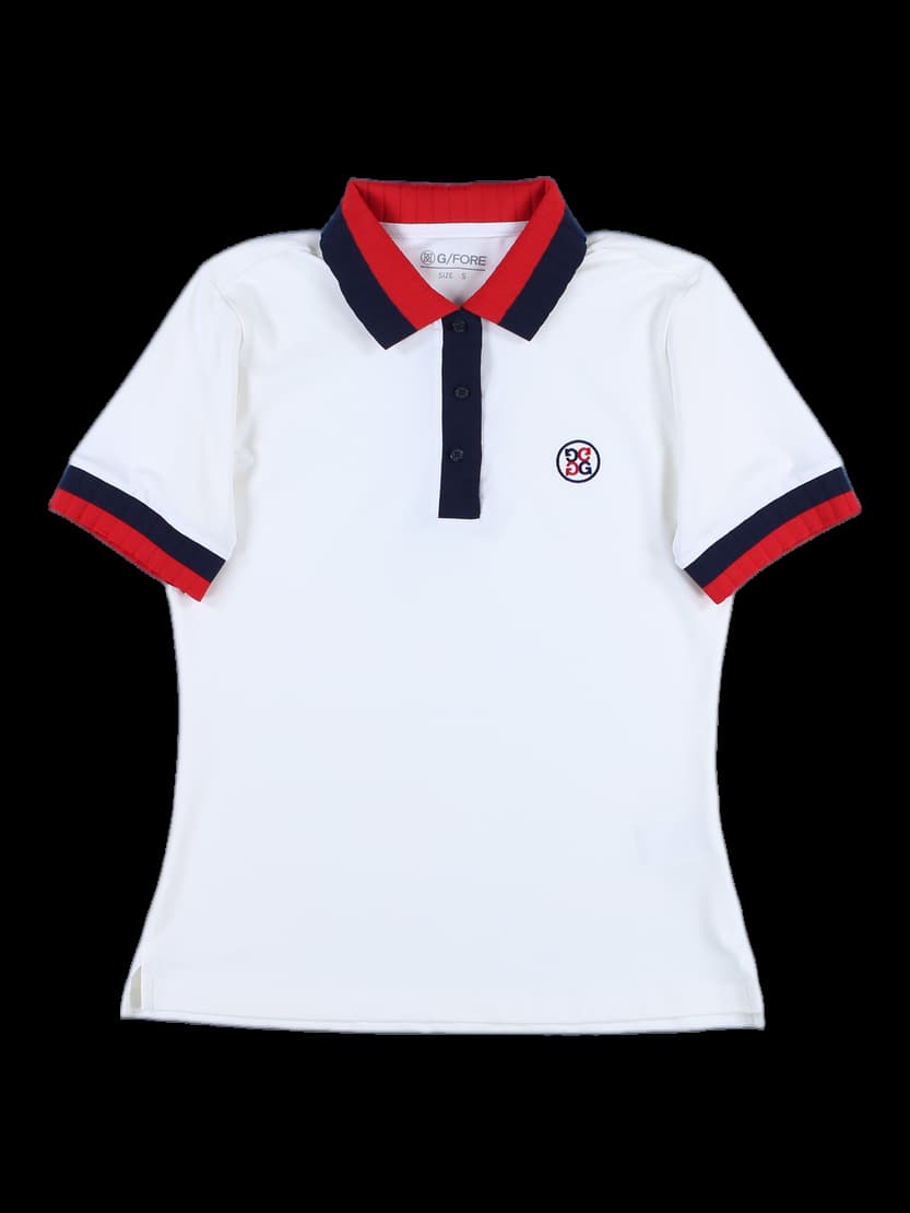 컬러 포인트 반팔 카라 티