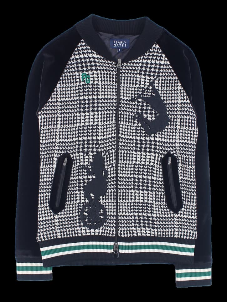 소매 벨벳 니트 바람막이 점퍼