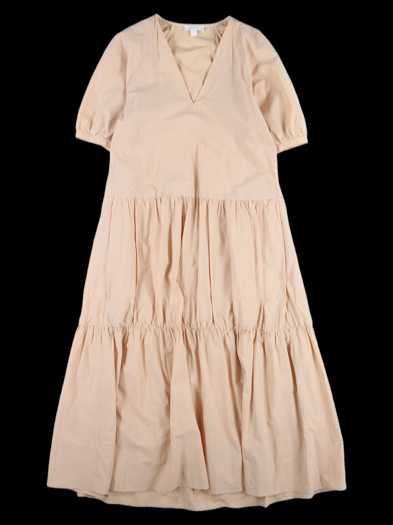 퍼프 래글런 롱 원피스