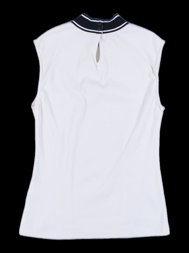 네크라인 포인트 민소매 티셔츠