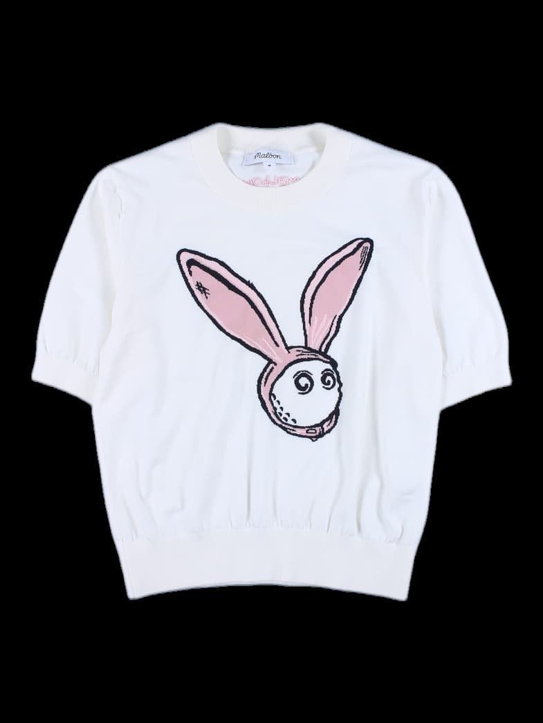 캐릭터 포인트 반팔 니트