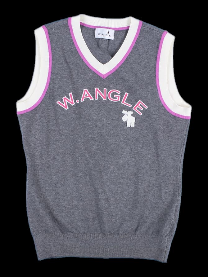 자수 니트 베스트