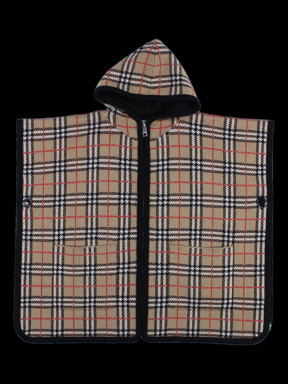  [키즈] 체크 니트 판초