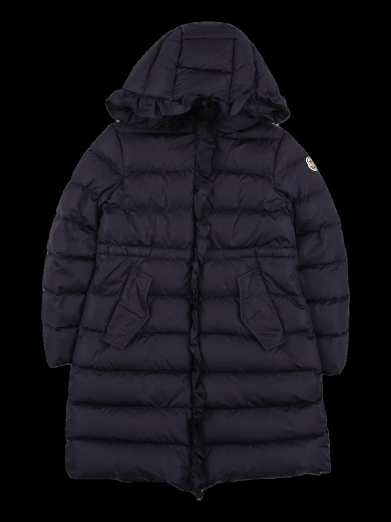 [키즈]프릴 장식  후드 롱 패딩