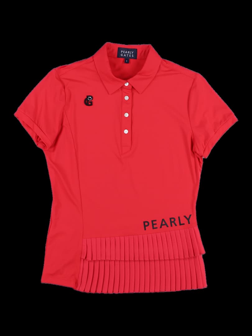 플리츠 포인트 반팔 카라 티