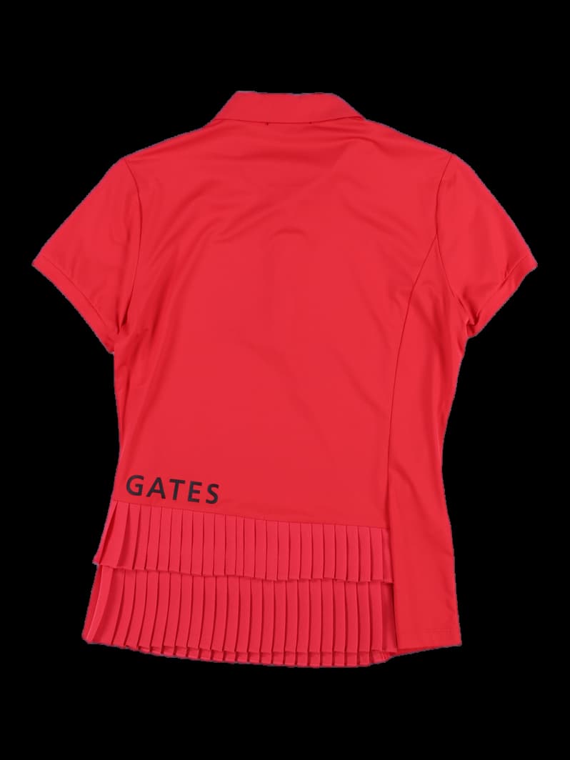 플리츠 포인트 반팔 카라 티