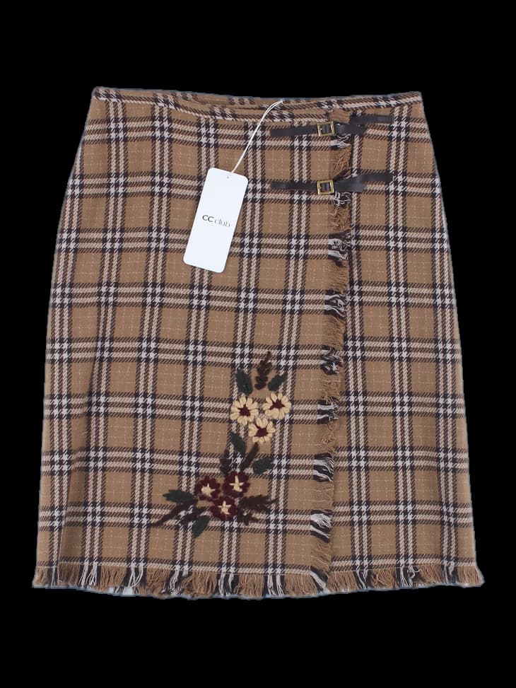 [새상품] 울 체크 스커트