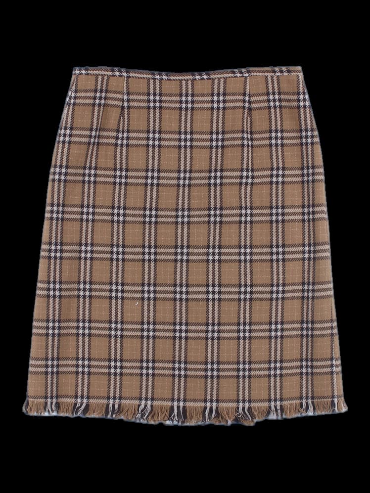 [새상품] 울 체크 스커트