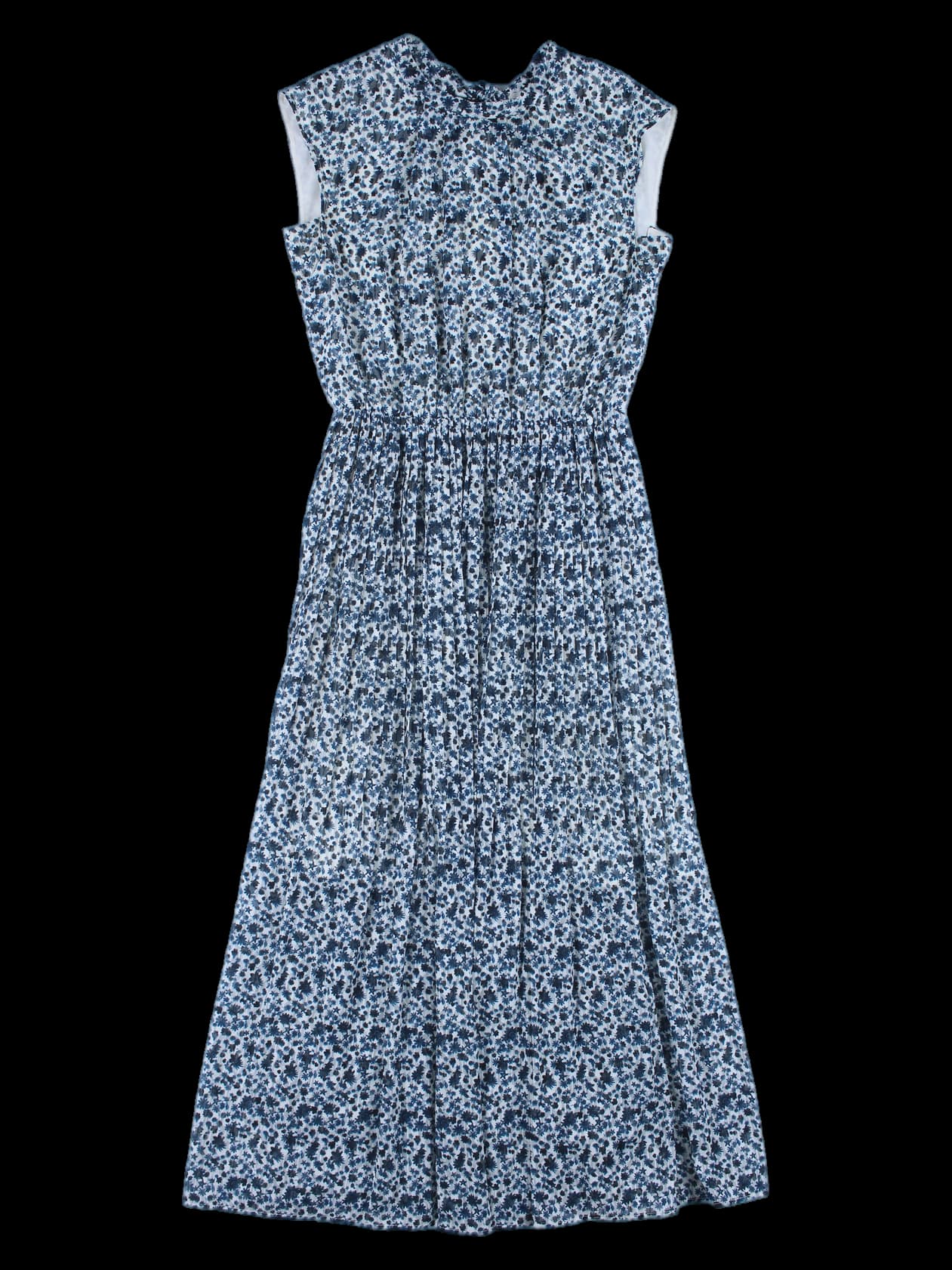 플라워 반팔 롱 원피스