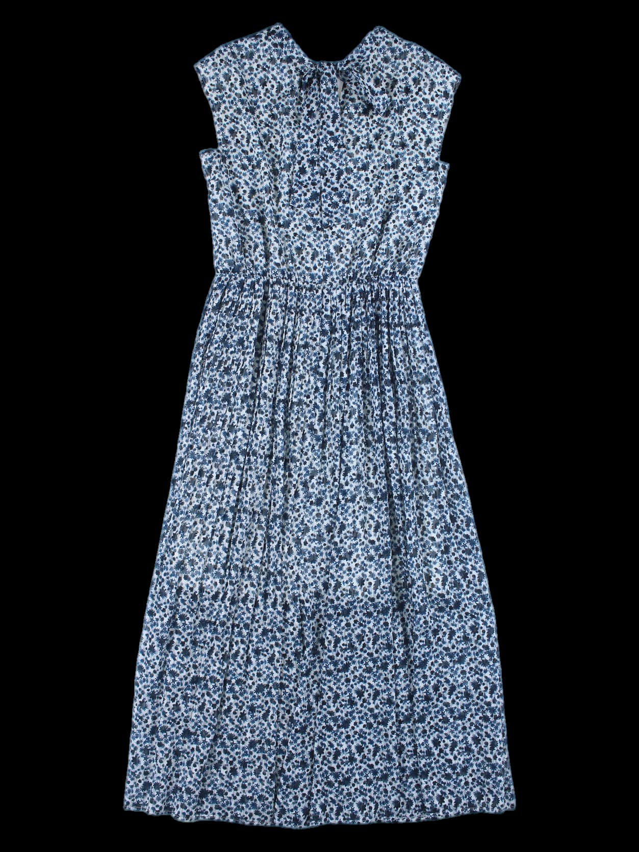 플라워 반팔 롱 원피스