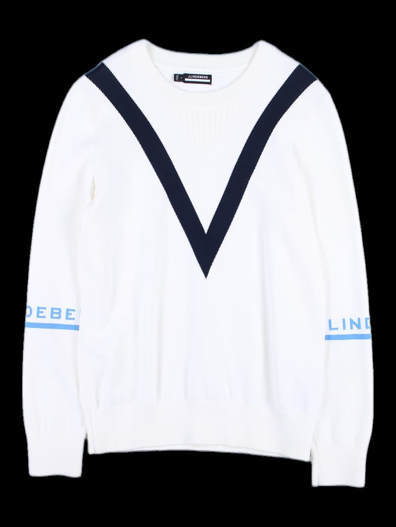 배색 긴팔 니트