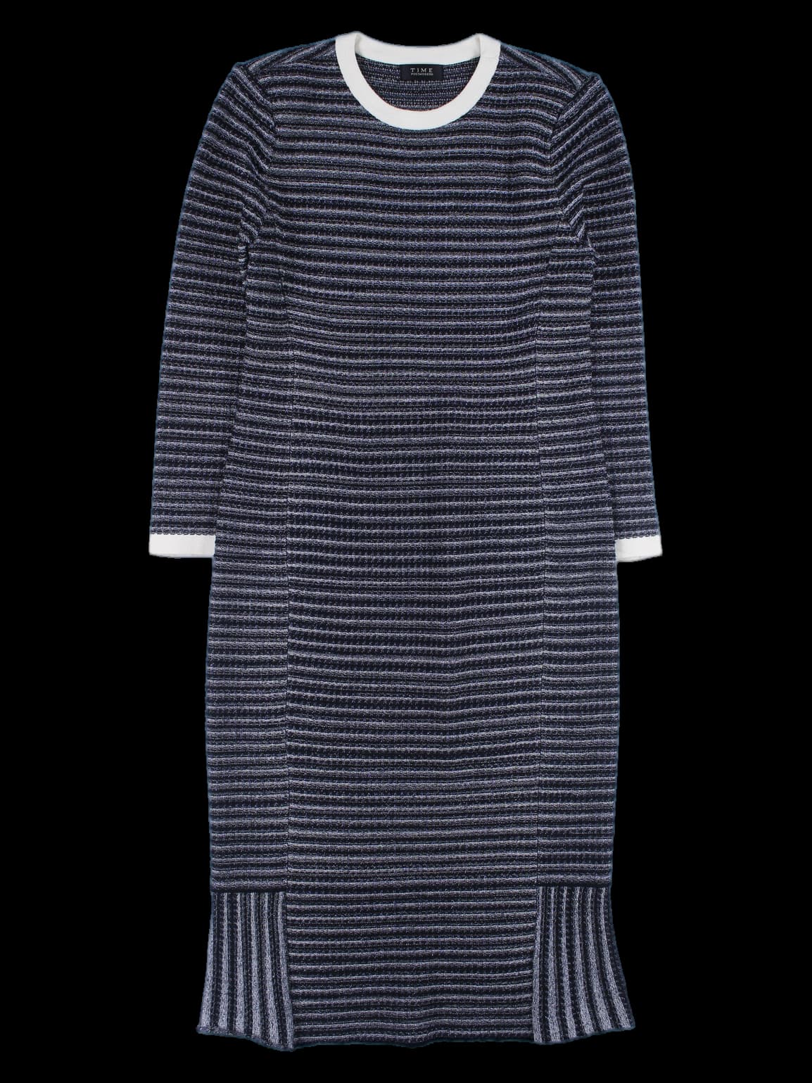 스트라이프 트위드 롱 원피스