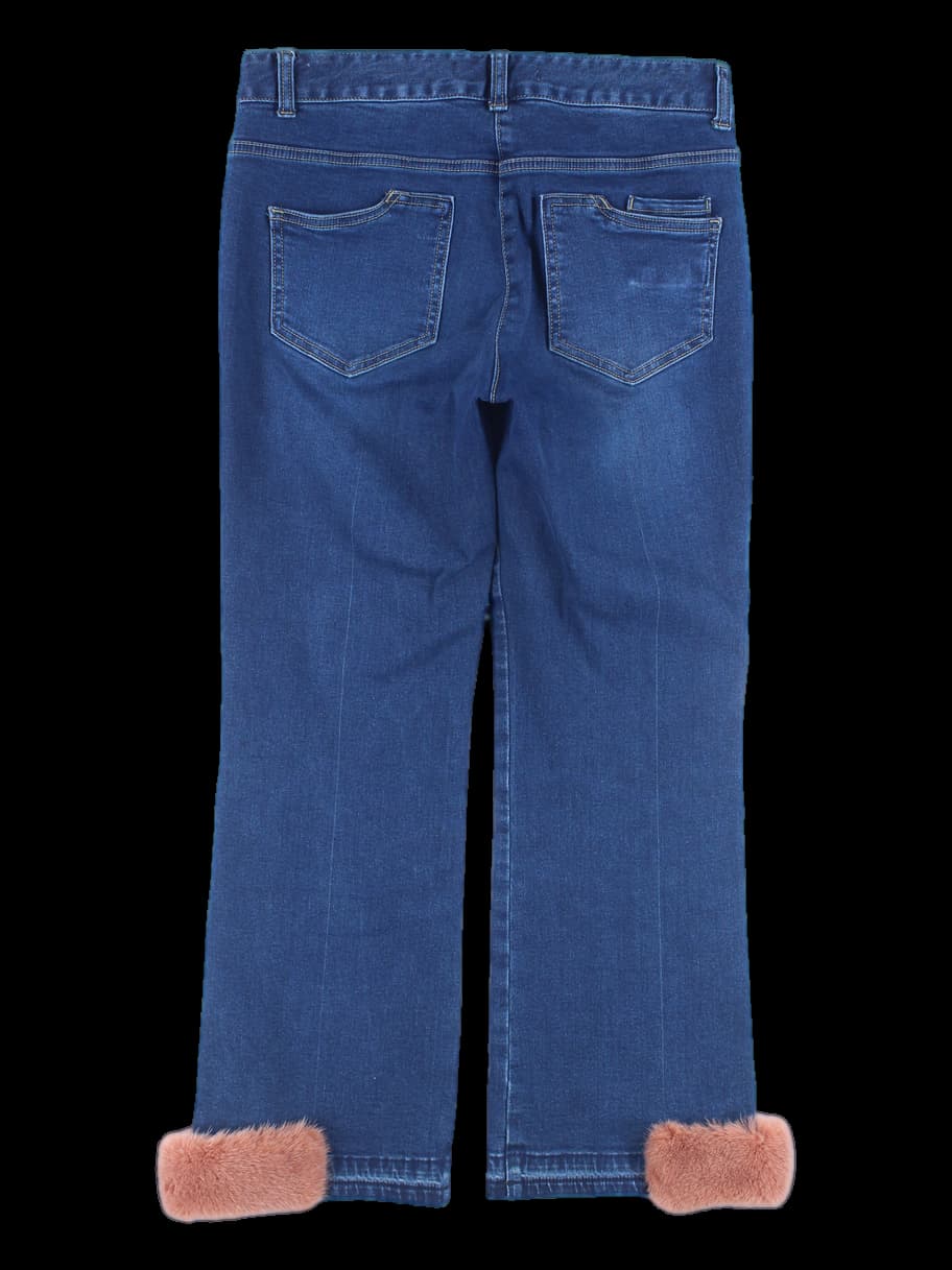 퍼 포인트 데님 팬츠