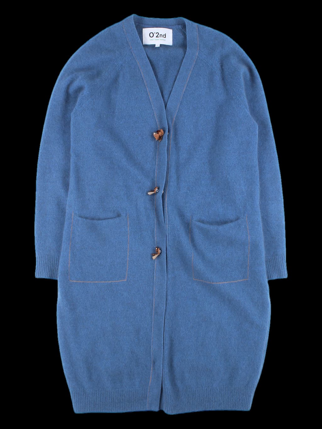 단추 포인트 라쿤 롱 가디건