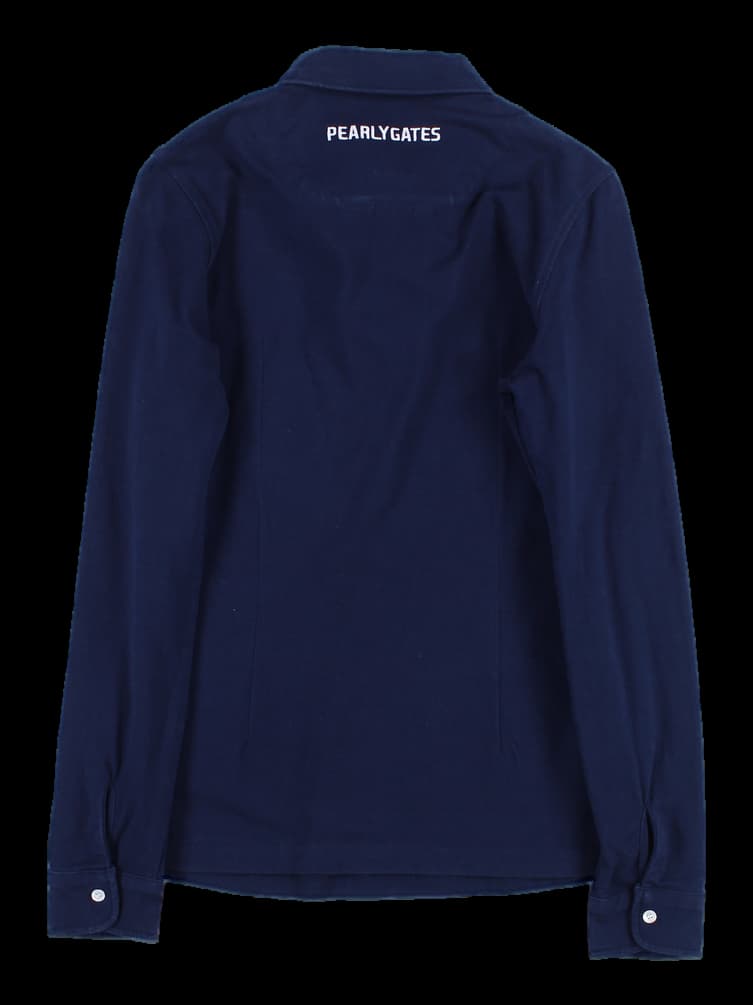 리본 포인트 긴팔 카라 티