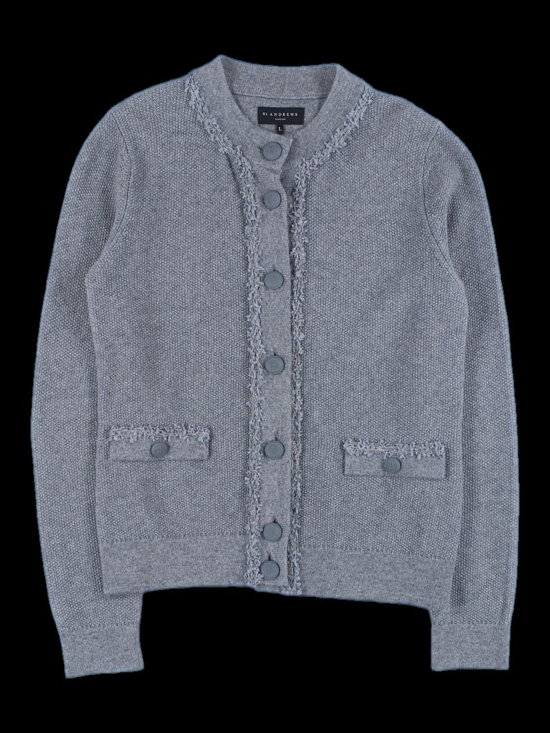 트리밍 장식 니트 가디건 