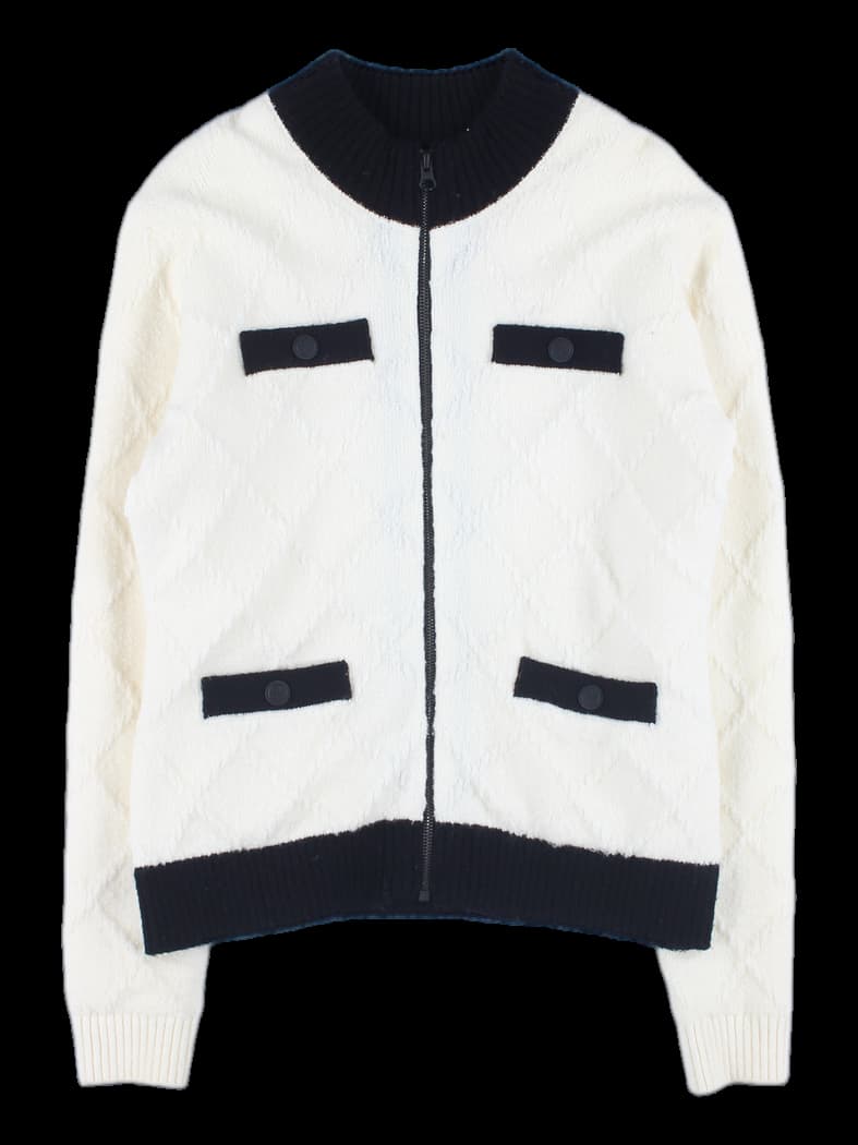  다이아몬드 집업 바람막이 니트 자켓