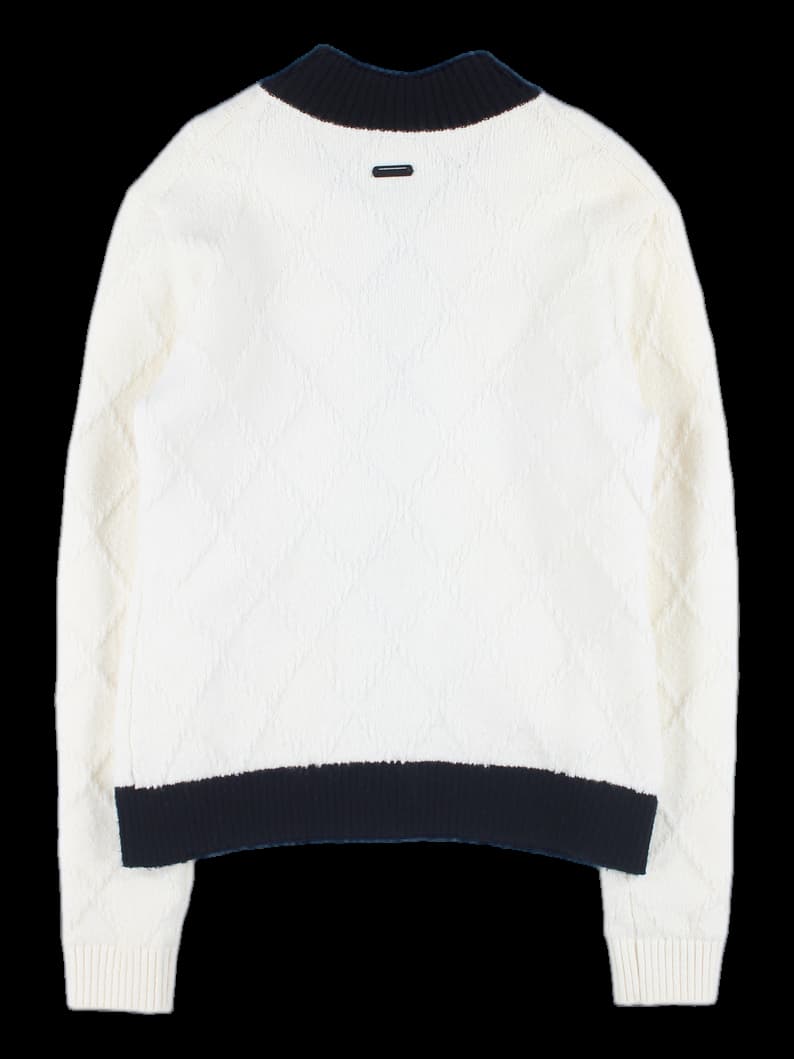  다이아몬드 집업 바람막이 니트 자켓