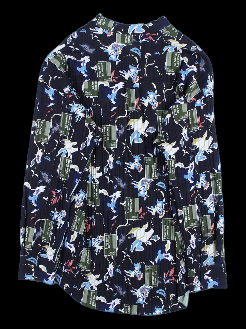 프린트 쉬폰 블라우스