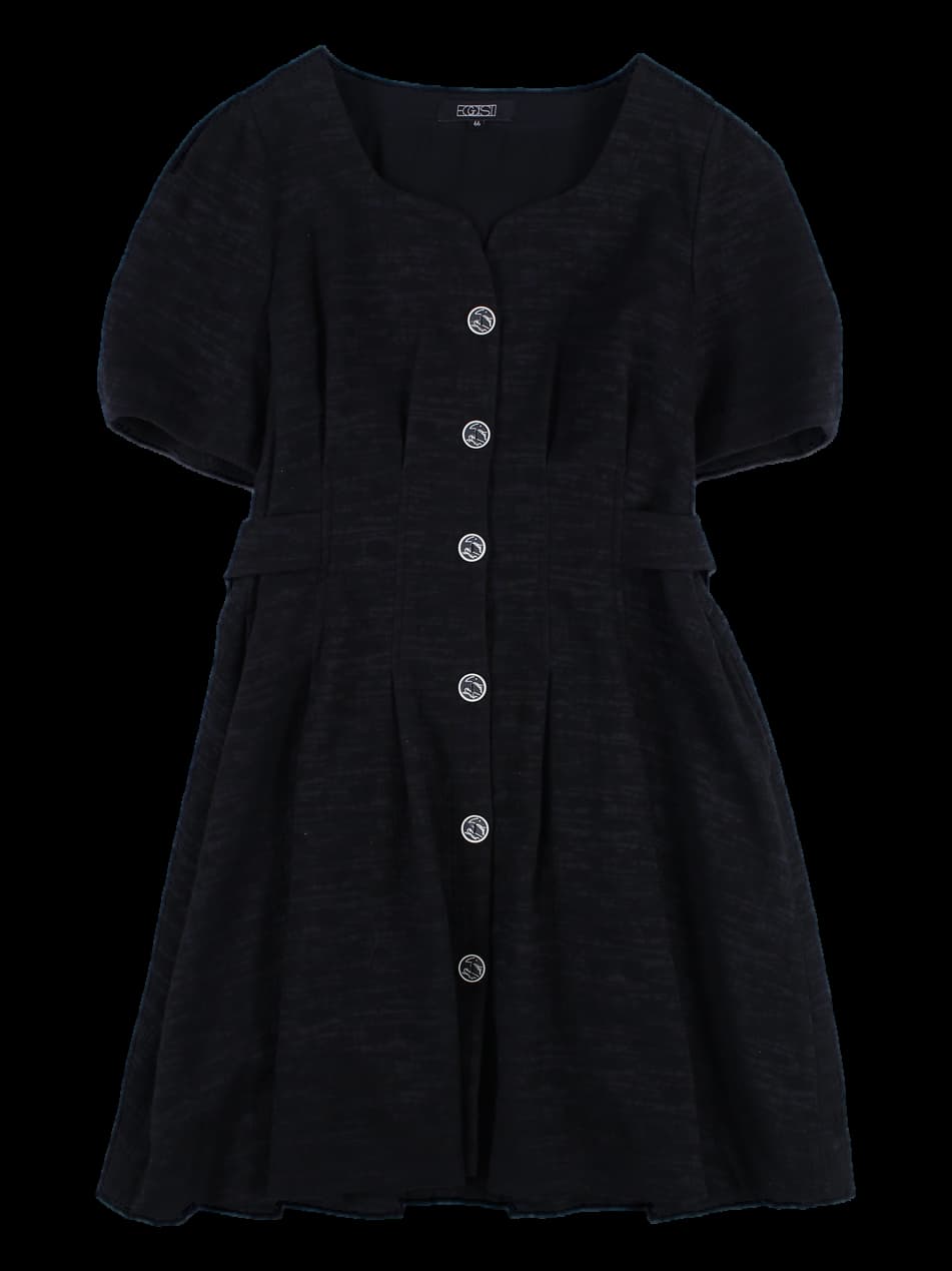 자카드 반팔 원피스