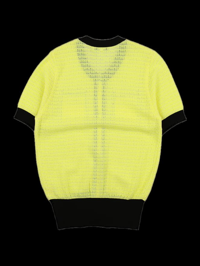 니트 자카드 반팔 가디건