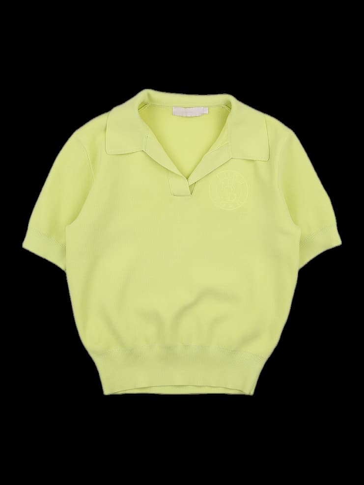 카라 반팔 니트 티셔츠