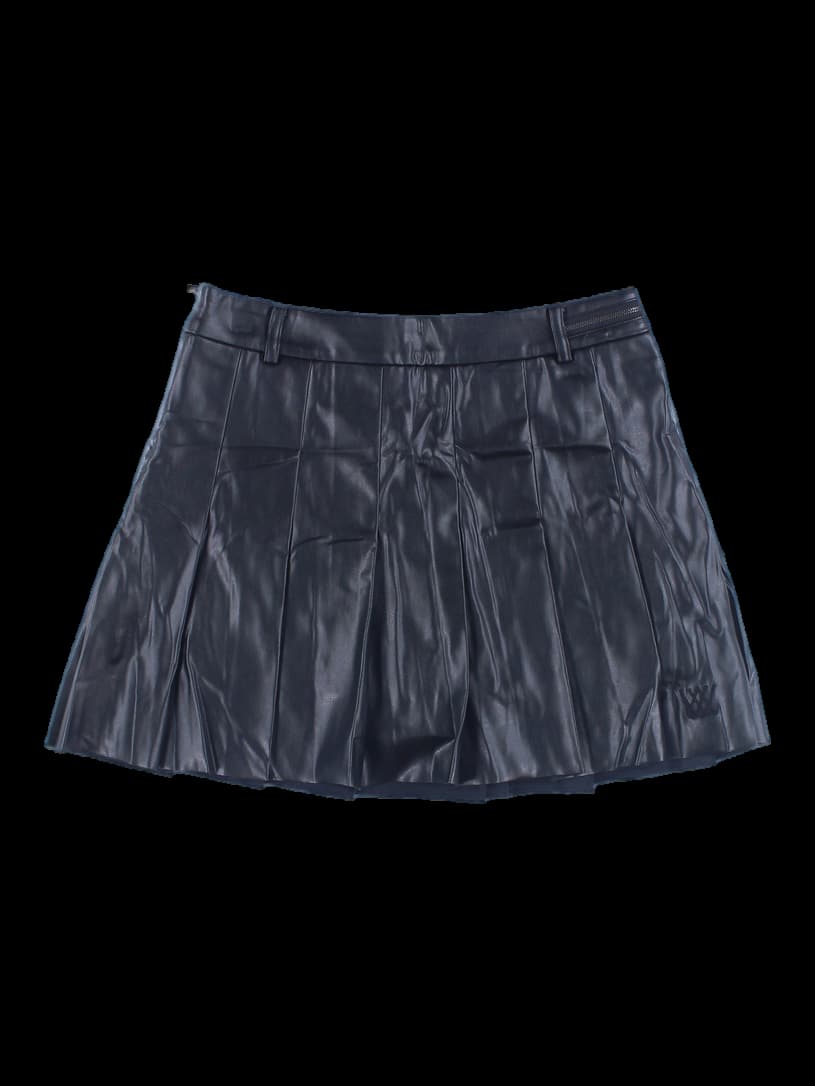 레더 플리츠 스커트