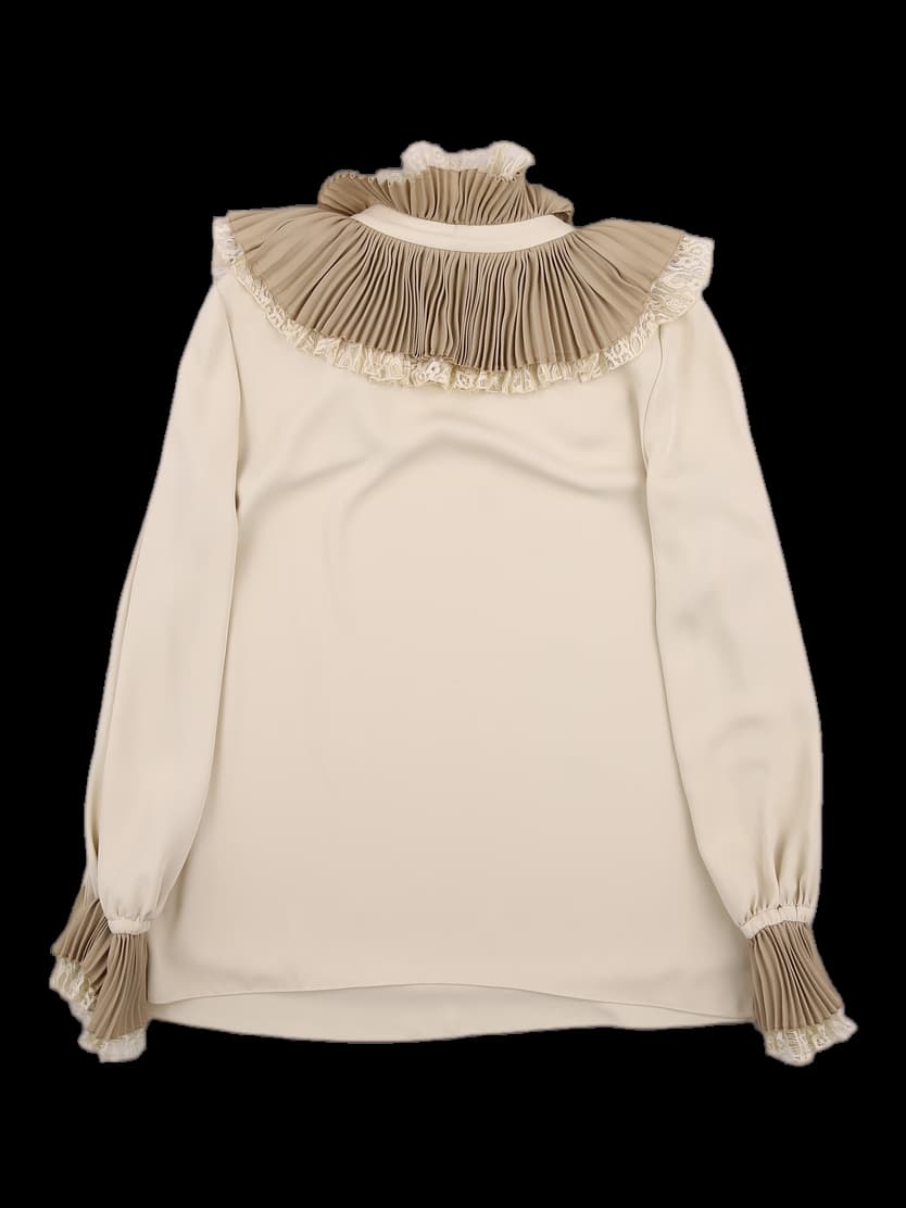 플리츠 레이스 블라우스