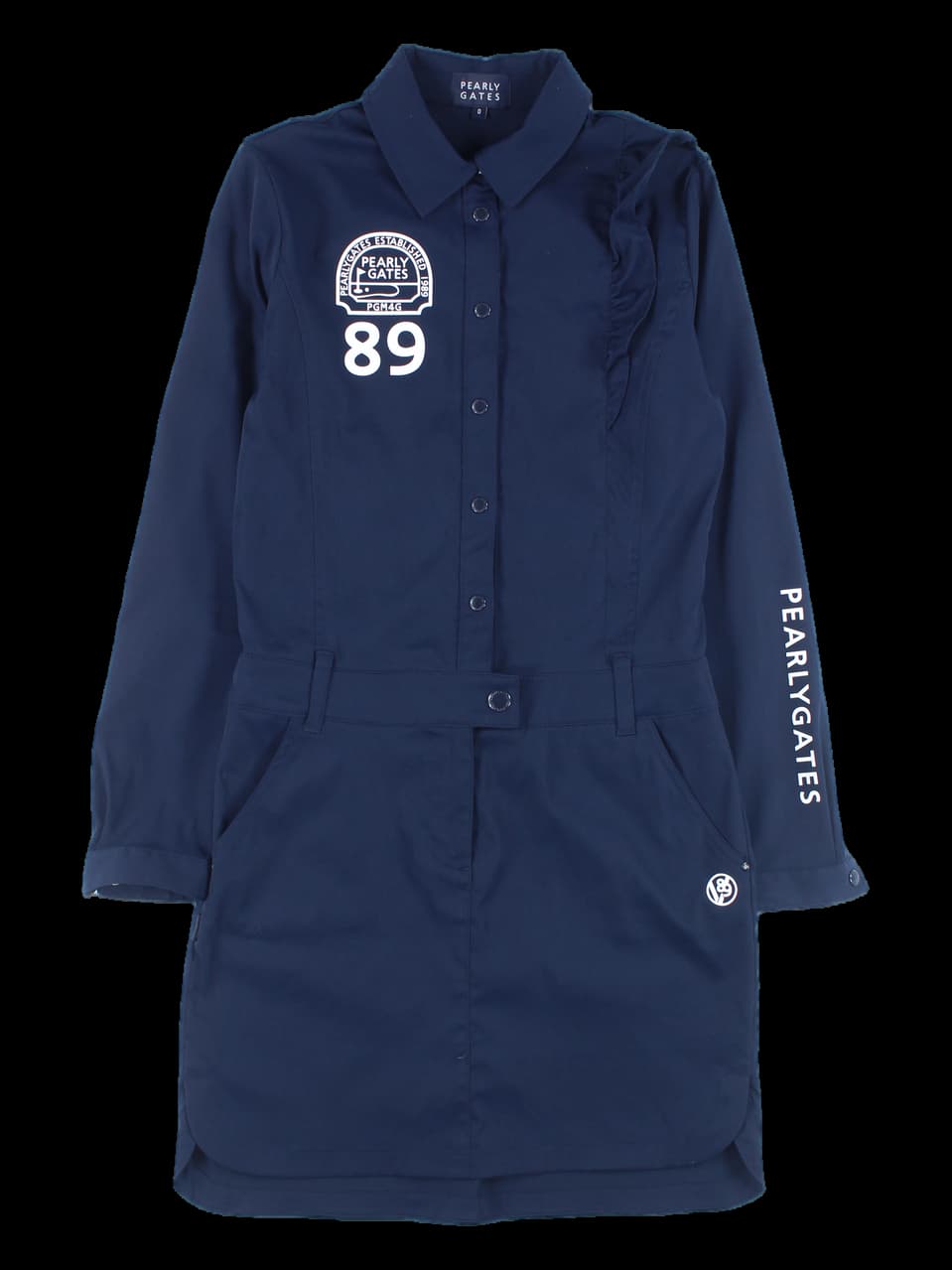 로고 포인트 카라 원피스