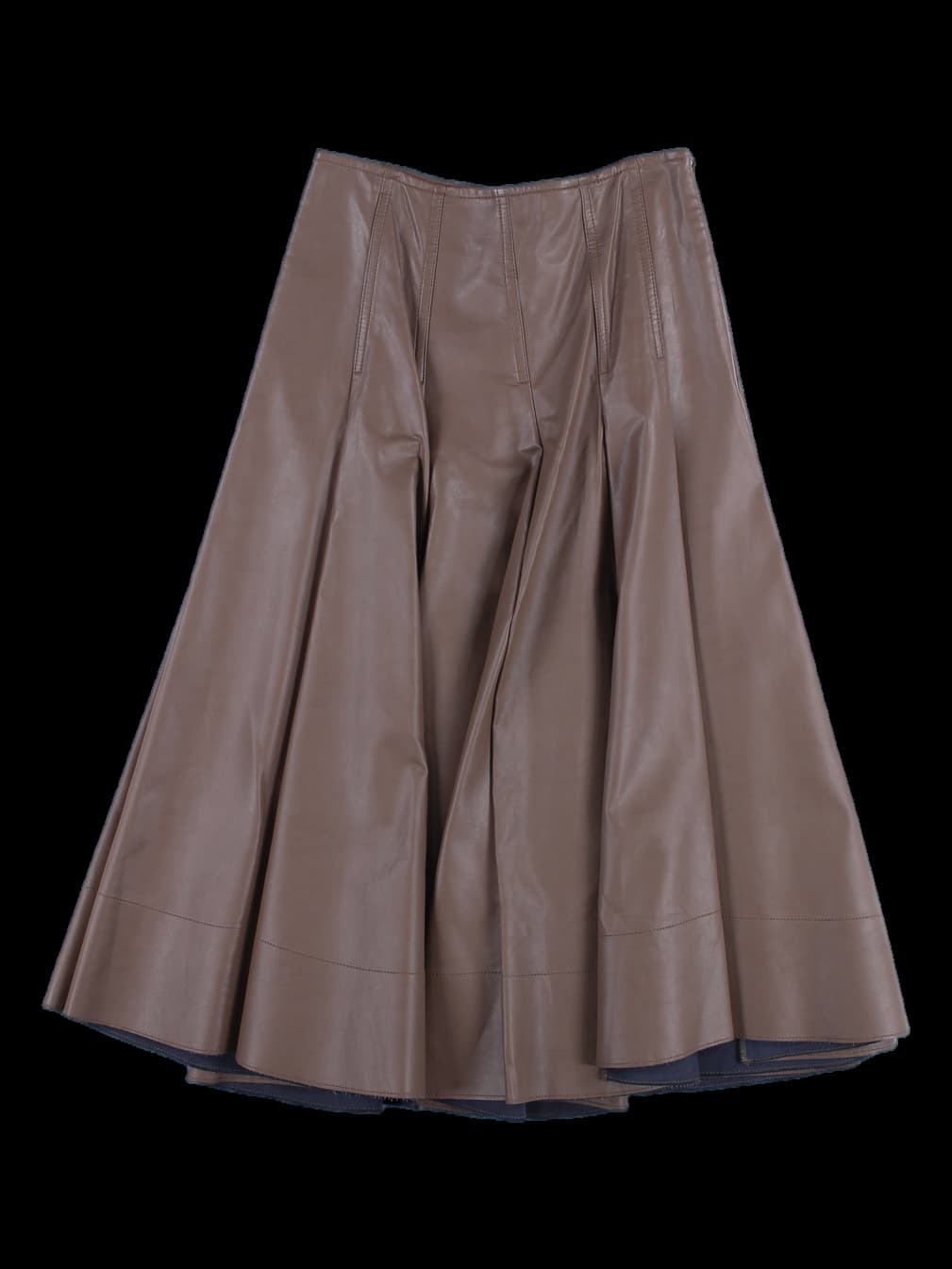 레더 롱 스커트