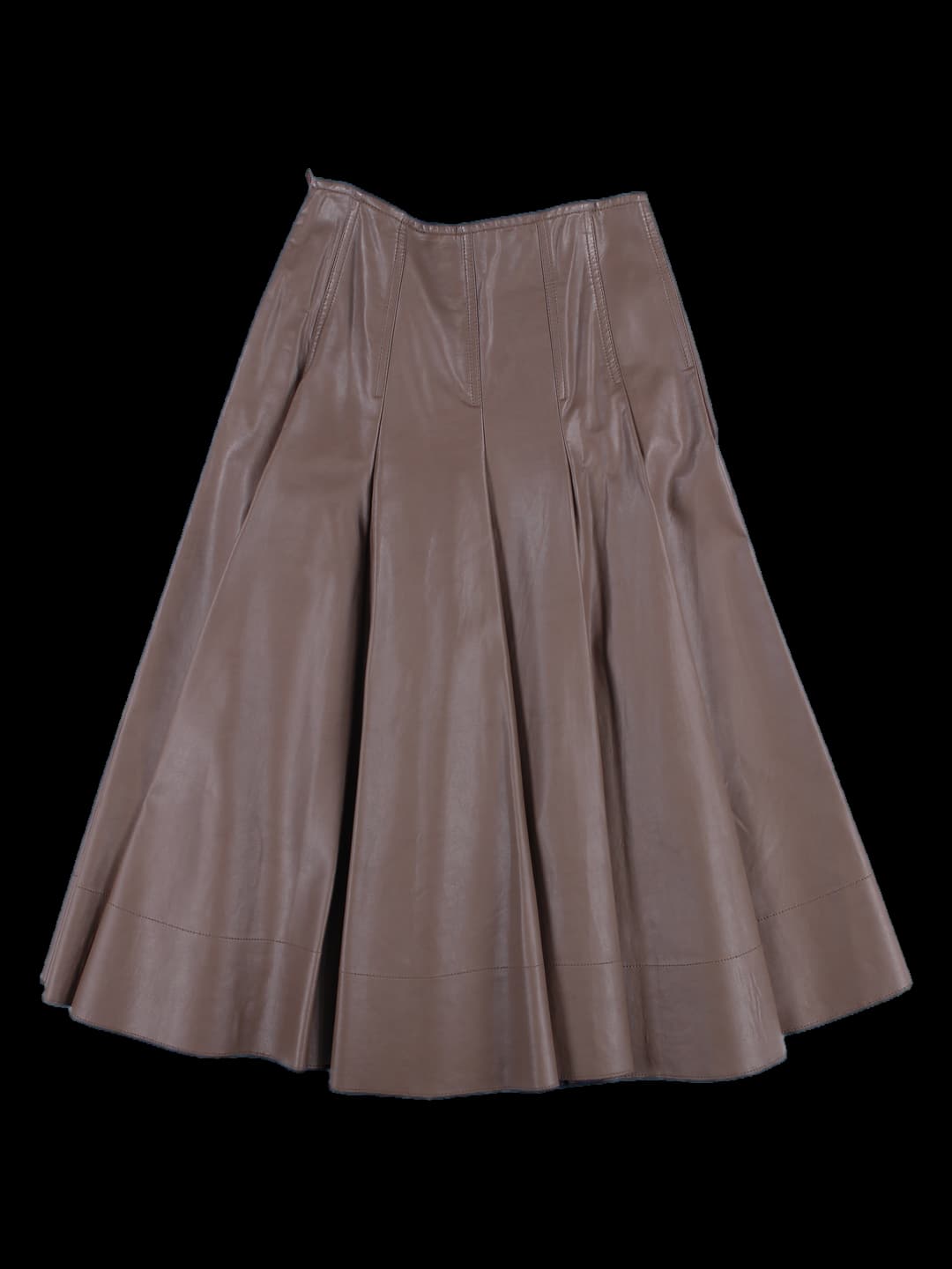 레더 롱 스커트