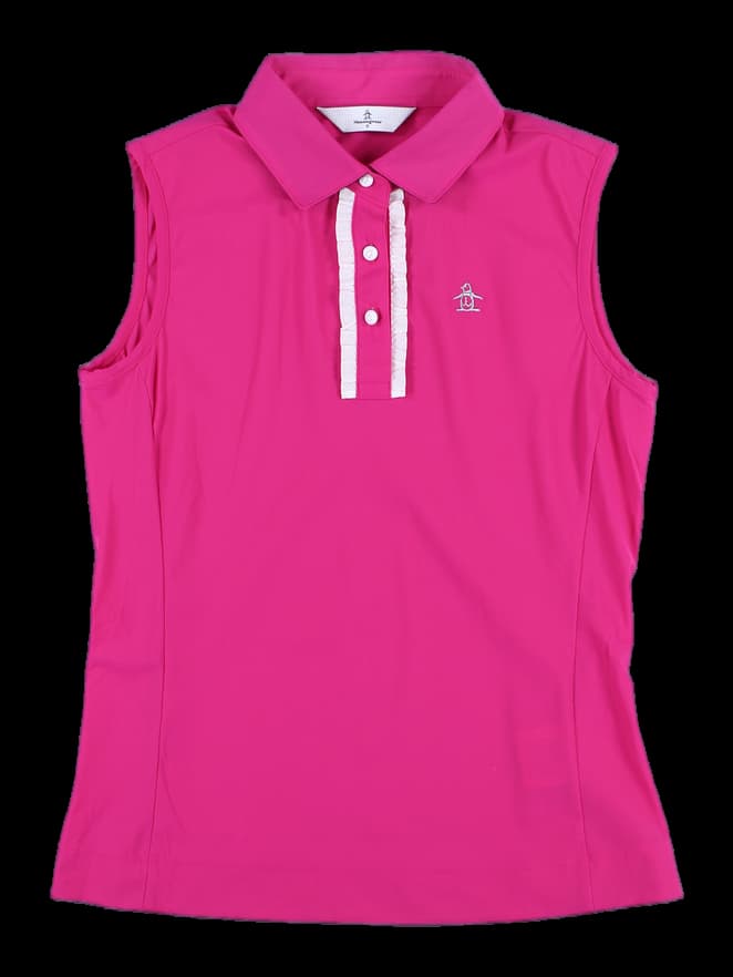  레이스 포인트 카라 민소매 티셔츠