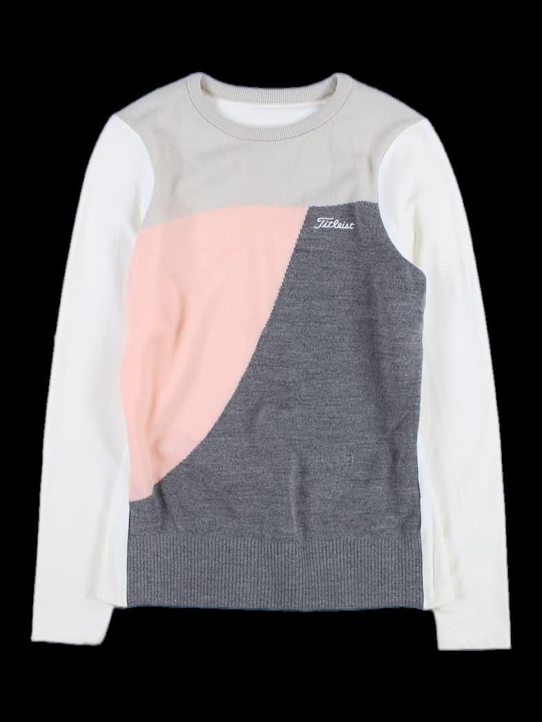 원단 배색 기모 니트 티셔츠