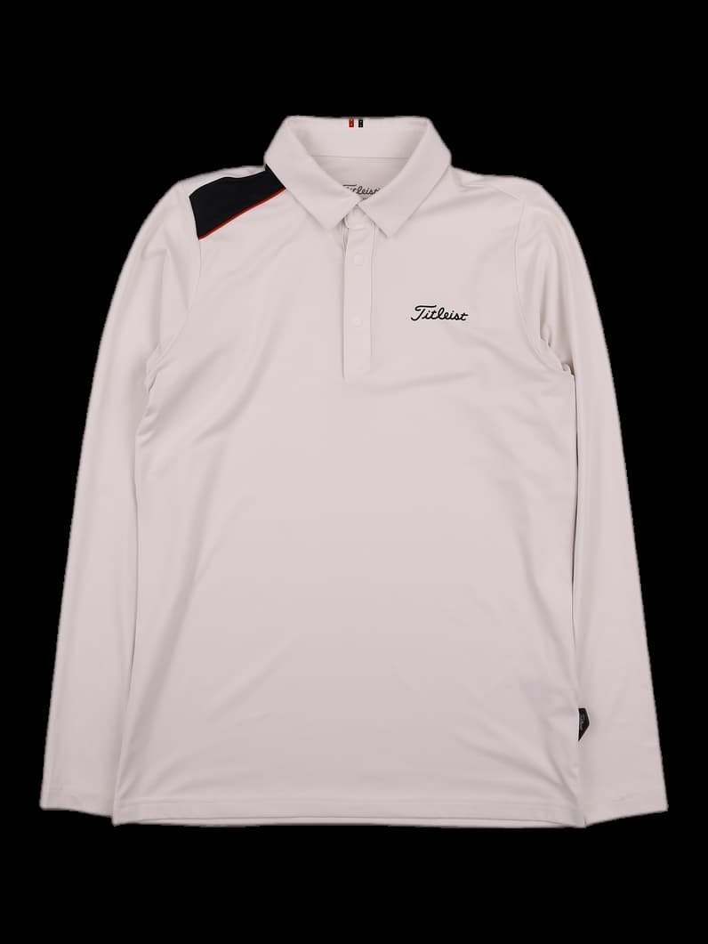 [남성] 컬러 포인트 긴팔 카라 티