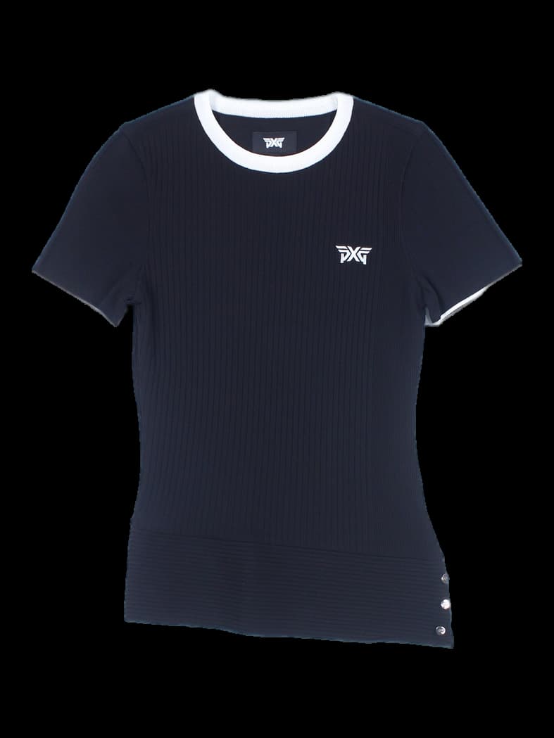 골지 반팔 니트