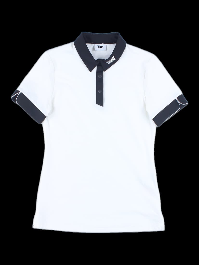 컬러 포인트 반팔 카라티