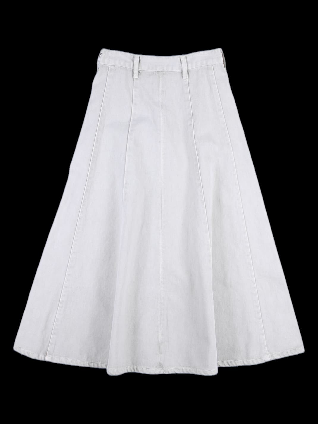 앞지퍼 플레어 롱 청스커트