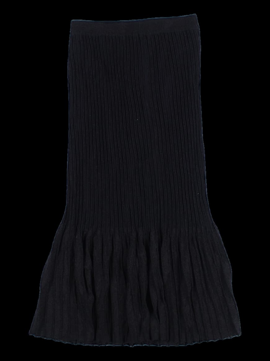 샤이니 골지 니트 롱 스커트