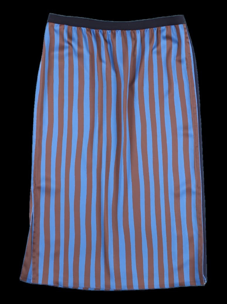 사이드 슬릿 스트라이프 스커트