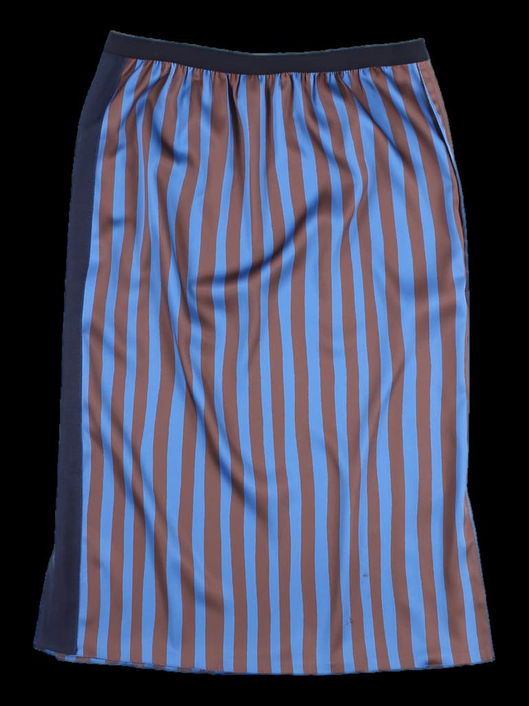 사이드 슬릿 스트라이프 스커트