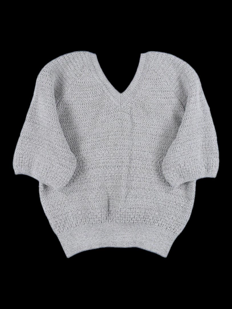 메탈릭 나그랑 반팔 니트 