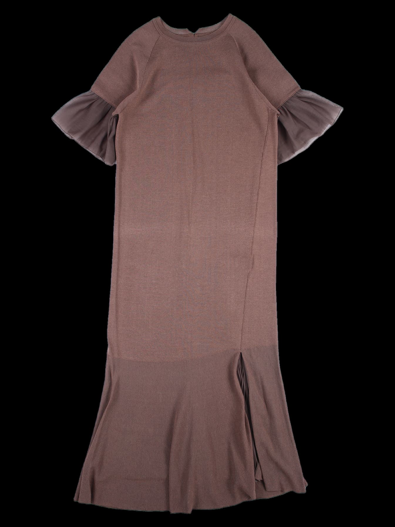 쉬폰 배색 니트 원피스