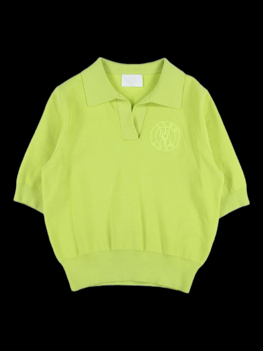 시그니쳐 반팔 카라 니트