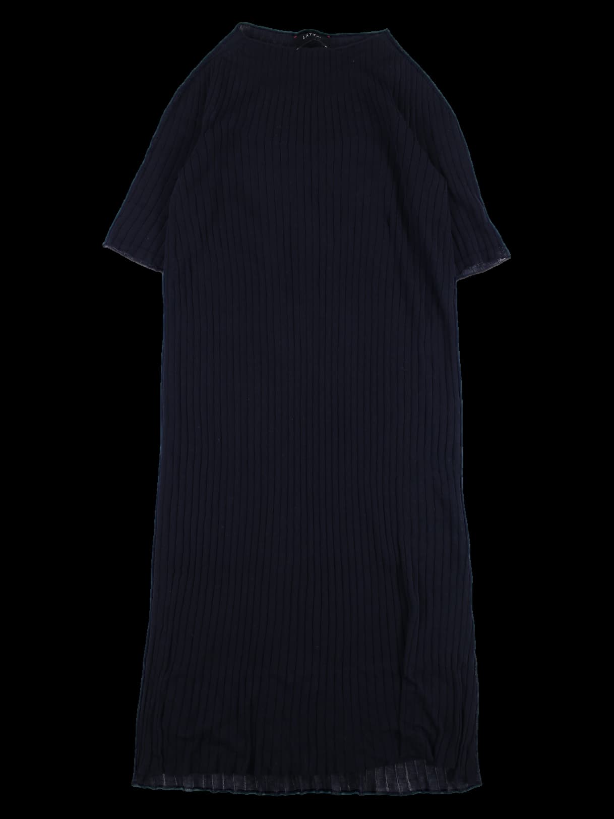 보트넥  반팔 골지 롱 원피스