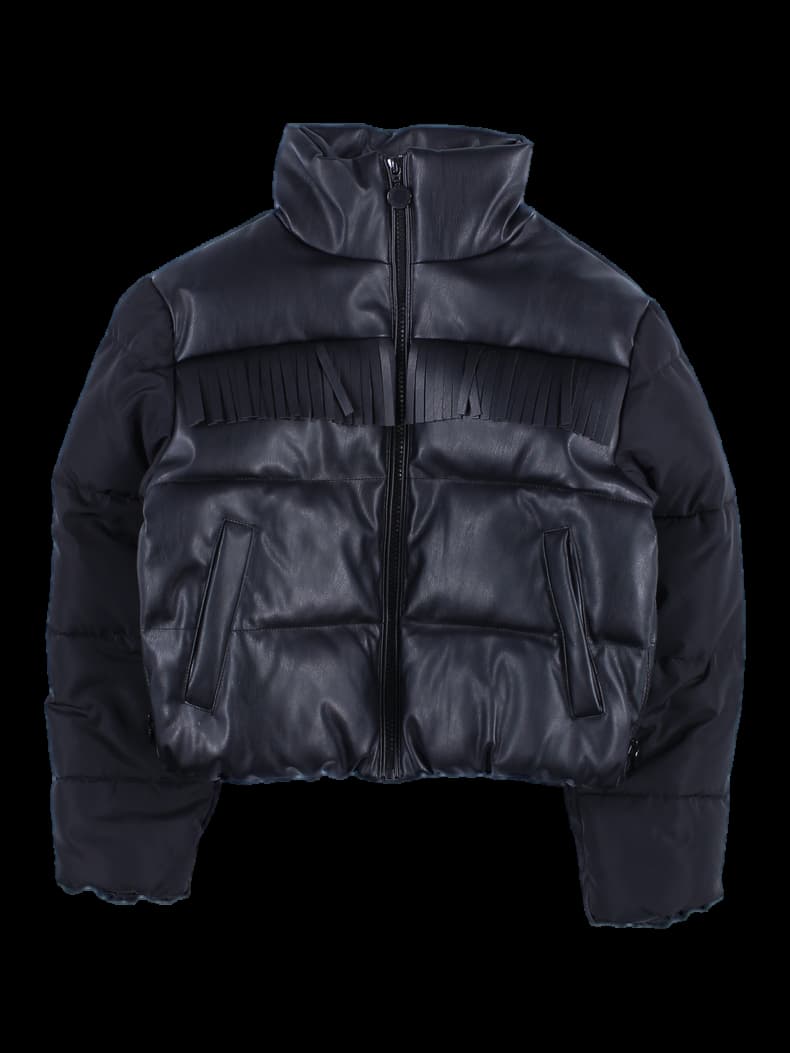 [키즈] 사이드 지퍼  프린지 패딩